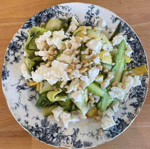 Courgette Ribbon Salad & Melted Courgette Pasta